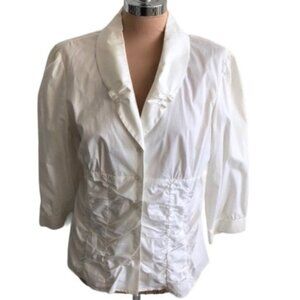 Spenser Jeremy White Top Blouse Button Down Sz.L